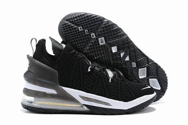 Nike Lebron 18 Men's Basketball Shoes Black White-06